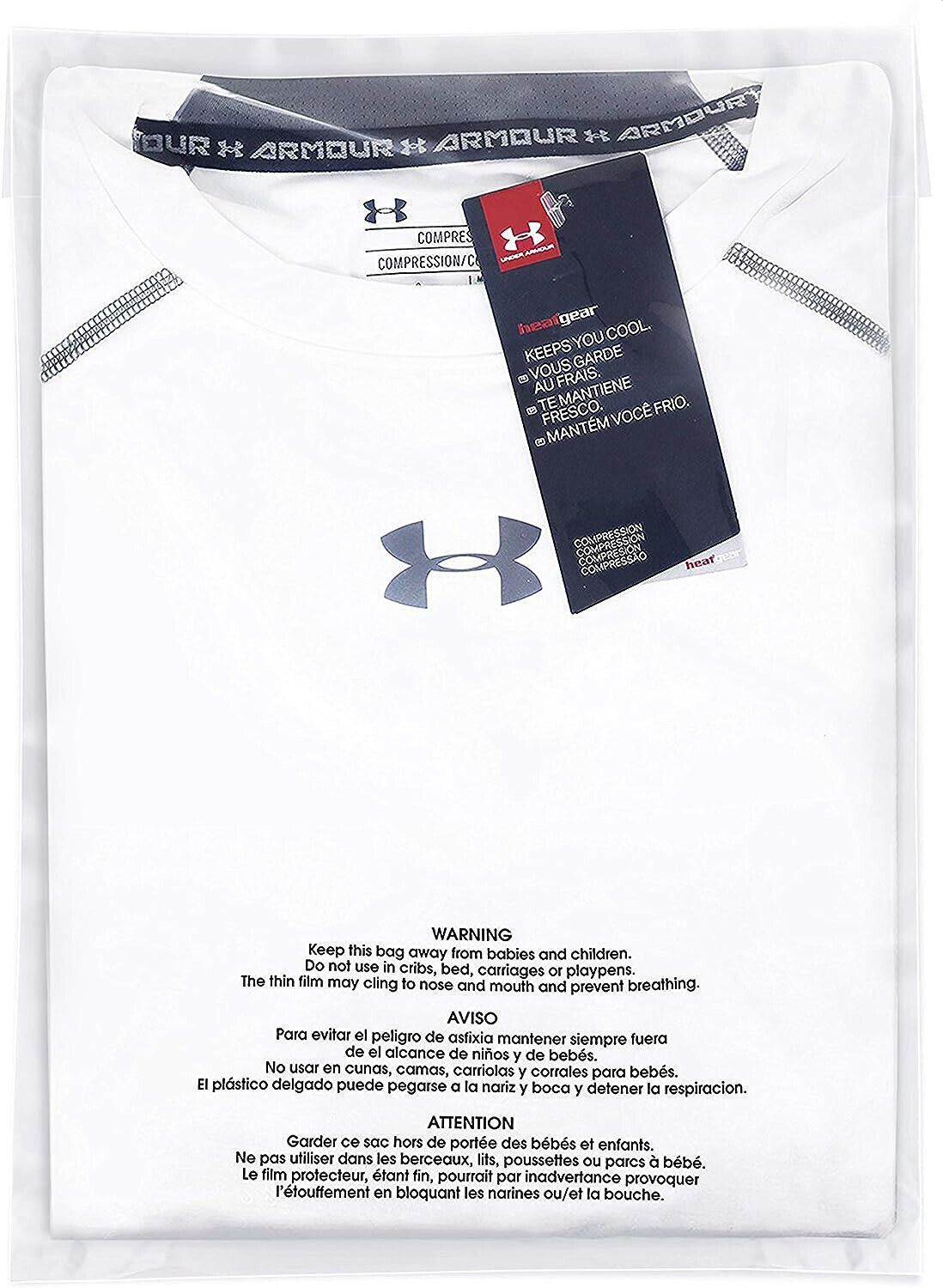 Poly Bags Resealable Suffocation Warning Clear Merchandise 1.5 mil Shirt Apparel
