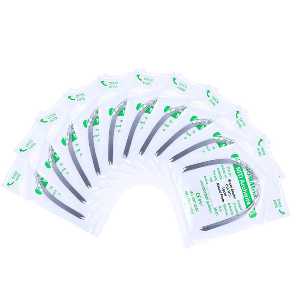 20×Dental Ortho Super Elastic Niti Rectangular Arch Wire Natural 16×16 Upper