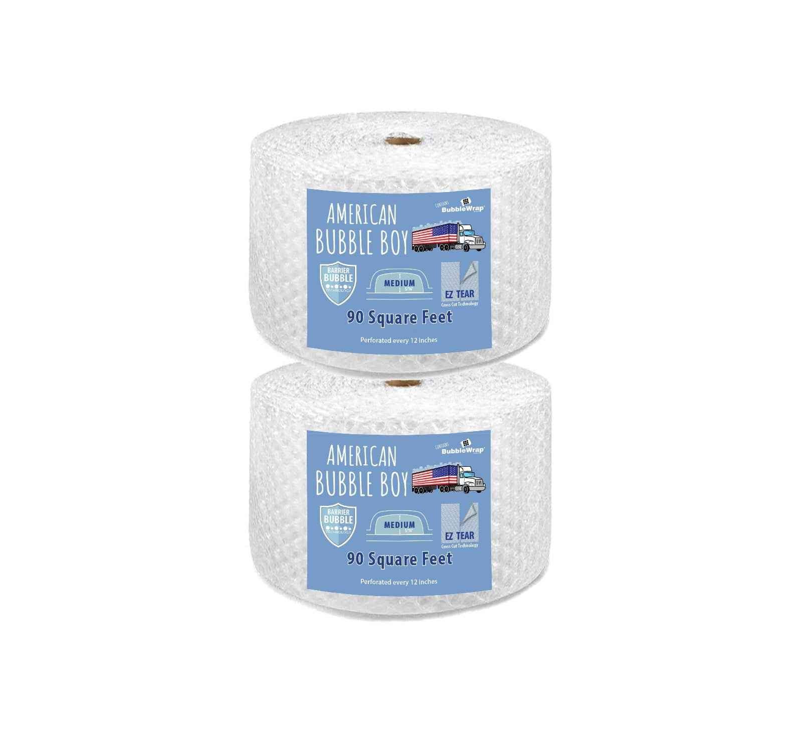 12″ Medium (5/16) American Bubble Boy Bubble Wrap- 180 Square feet