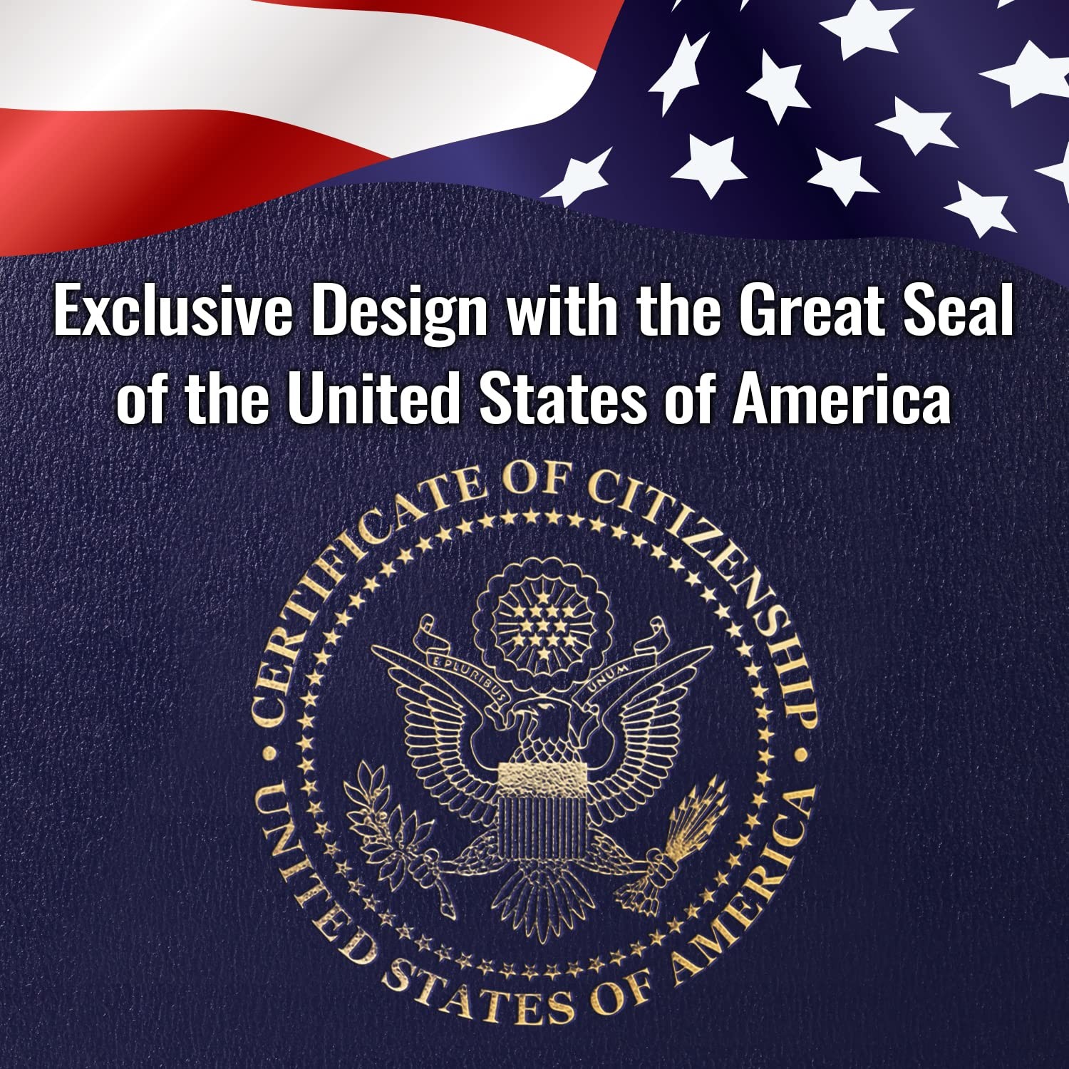 US Citizenship Certificate Holder with Cover | Great Seal of the USA