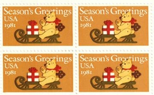 U.S.Scott #1940, SEASON’S GREETINGS 1981 50- 20c Mint Stamp