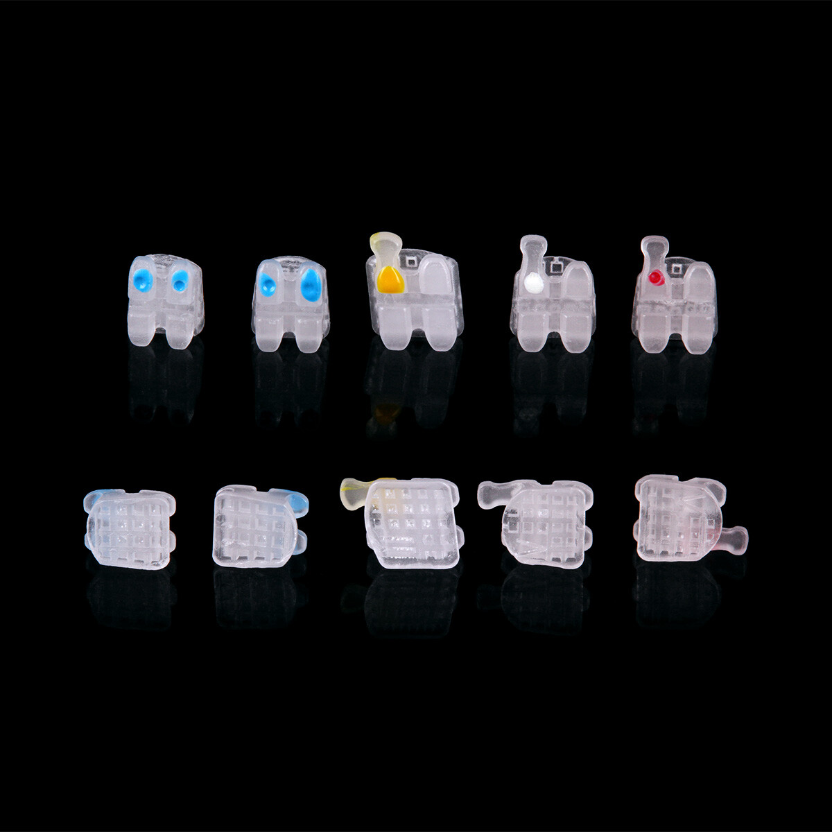 AZDENT Dental Orthodontic Ceramic Clear Brackets Braces MBT/Roth.022 Hooks 3 4 5