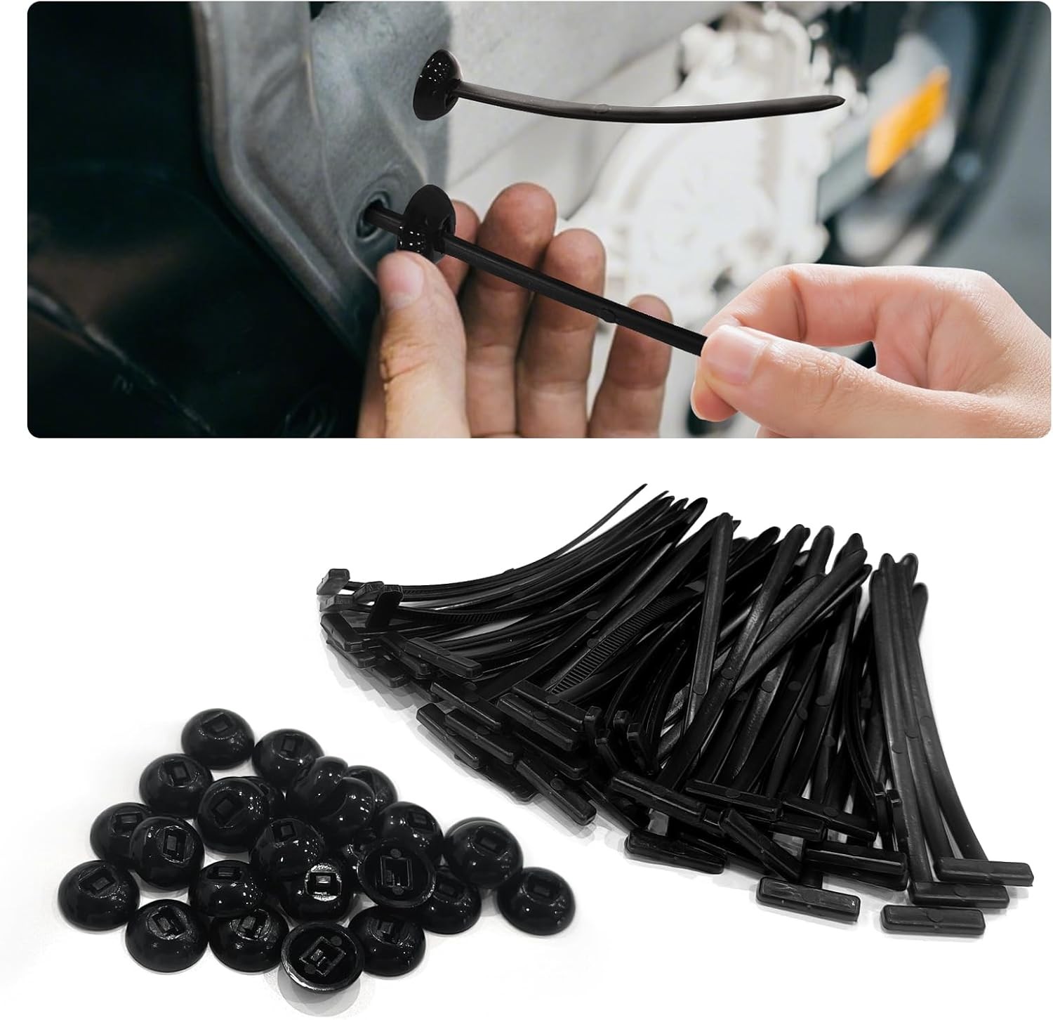 Universal Heavy Duty Nylon Cable Tie Buckle Self Locking Rivet Nylon Zip Holder