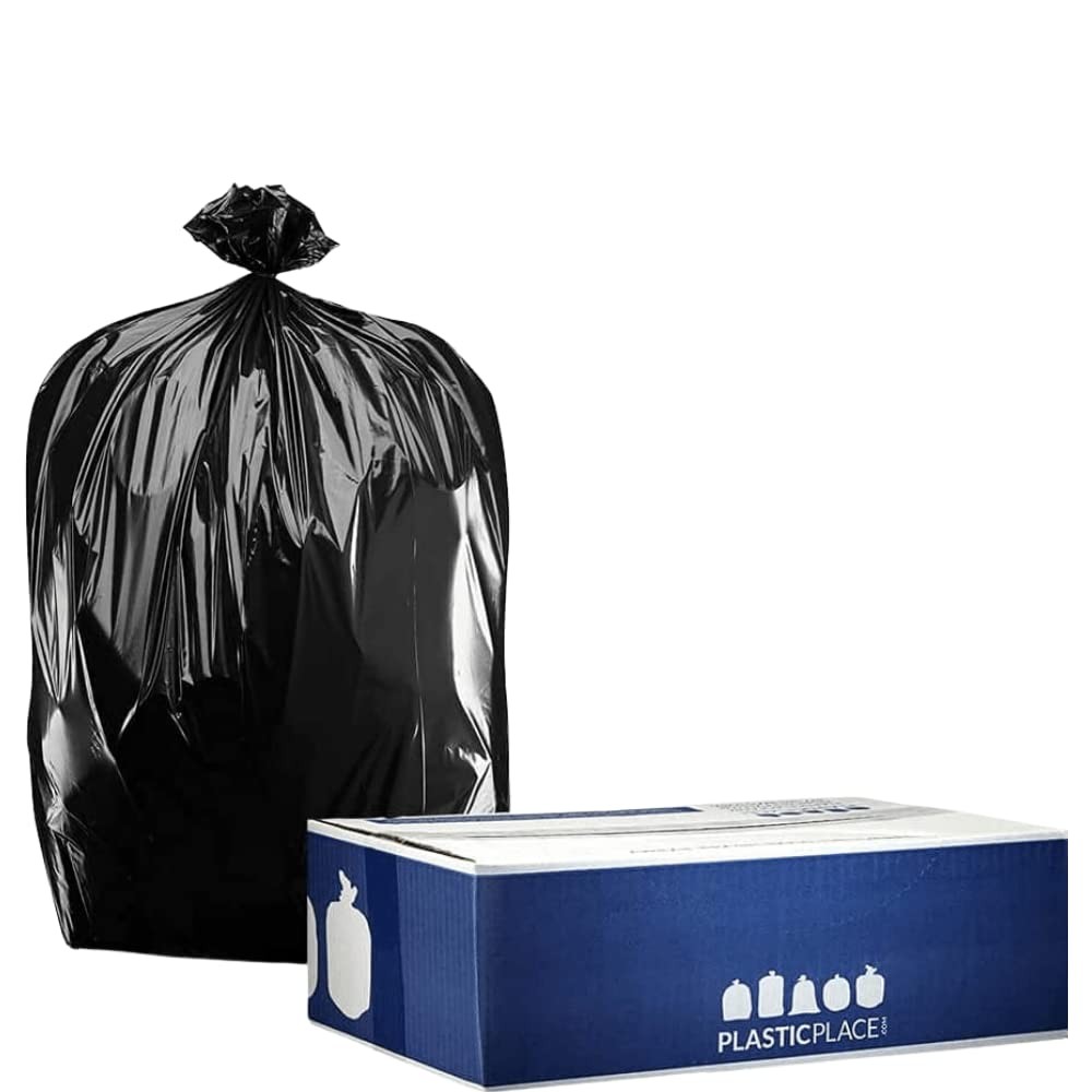 Plasticplace 20-30 Gallon Trash Bags 2.0 Mil Black Heavy Duty Garbage Can