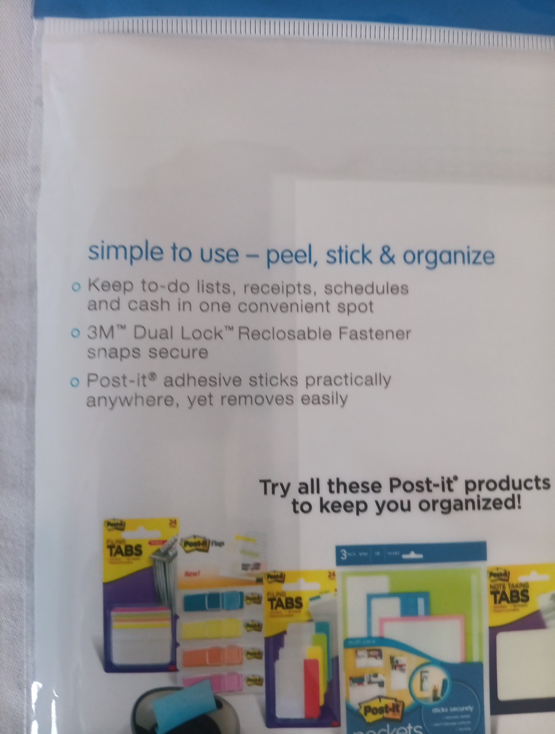 5 Packs Post-it Pockets Simple Organization 3 Pack Letter Bill Receipt 3M New
