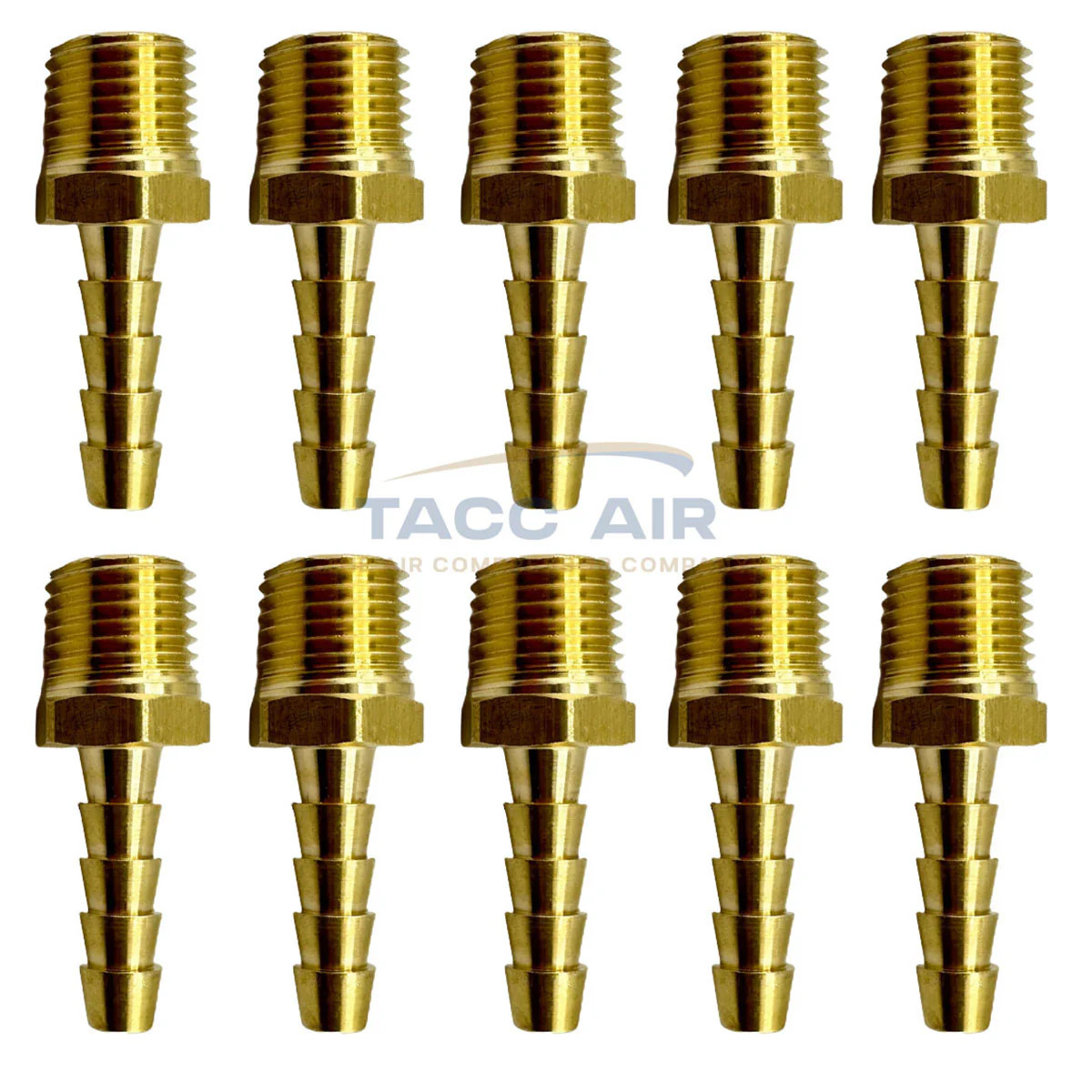 10 Pack 1/4″ ID Hose Barb x 1/4″ Male NPT Pipe Thread Brass Straight Fitting