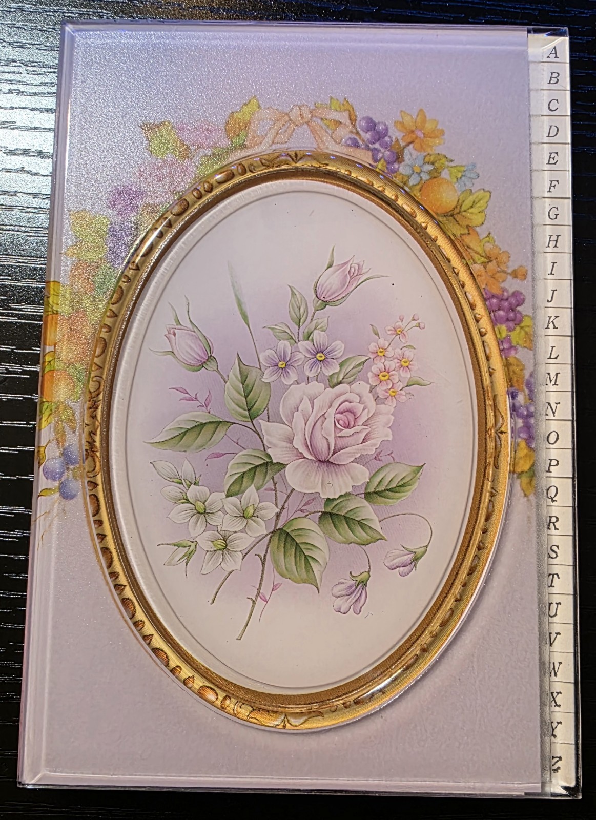 Vintage Hardcover Light Purple W/Flowers Pocket Address Book 4″ x 5.5″ NOS
