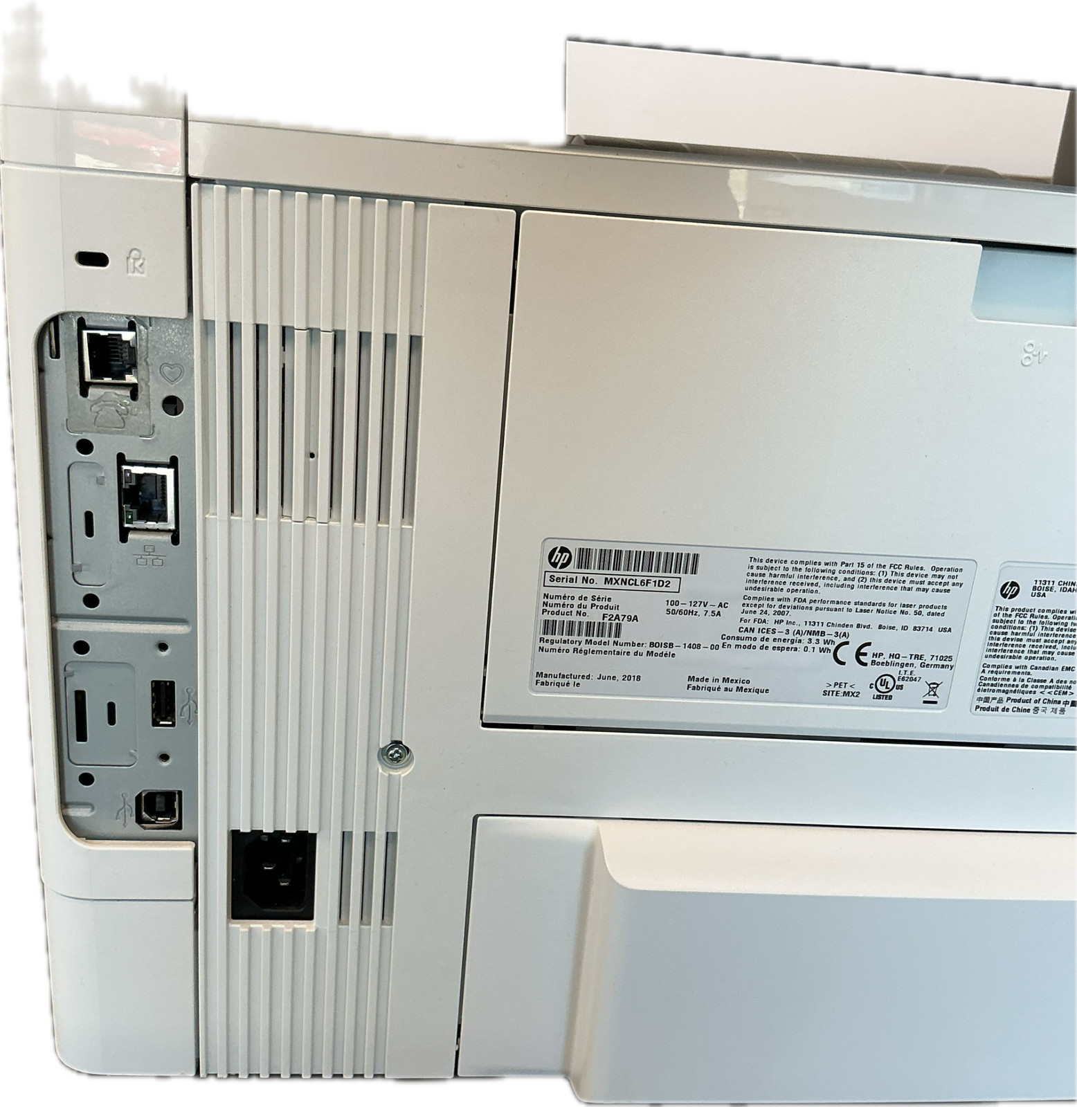 HP LASERJET M527 MFP LASER PRINTER F2A79A 45PPM pages M527 – No Toner