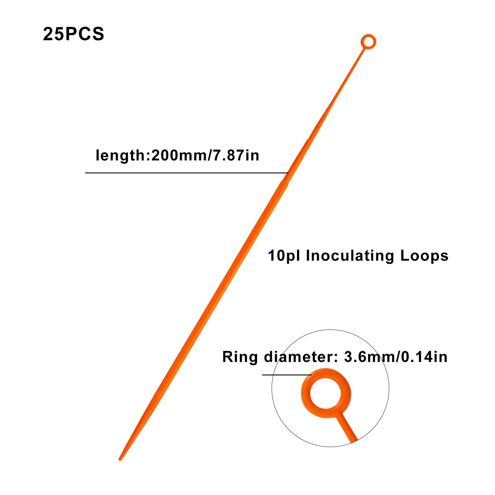 Biologix Inoculating Loops, 1μl, 10μl, 25/Bag, 1000/Case