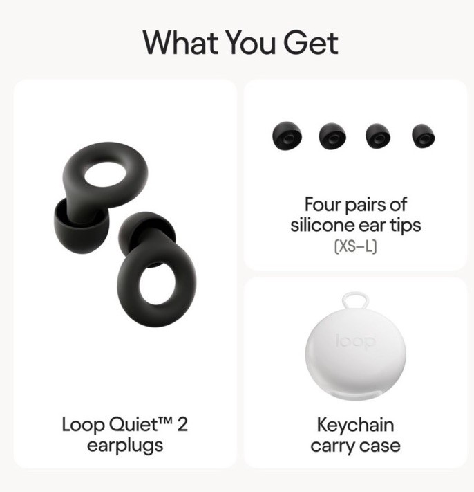 Loop Earplugs QUITE 2 Black, Travel Sleep Focus Reduce Noise 24 dB, New Sealed