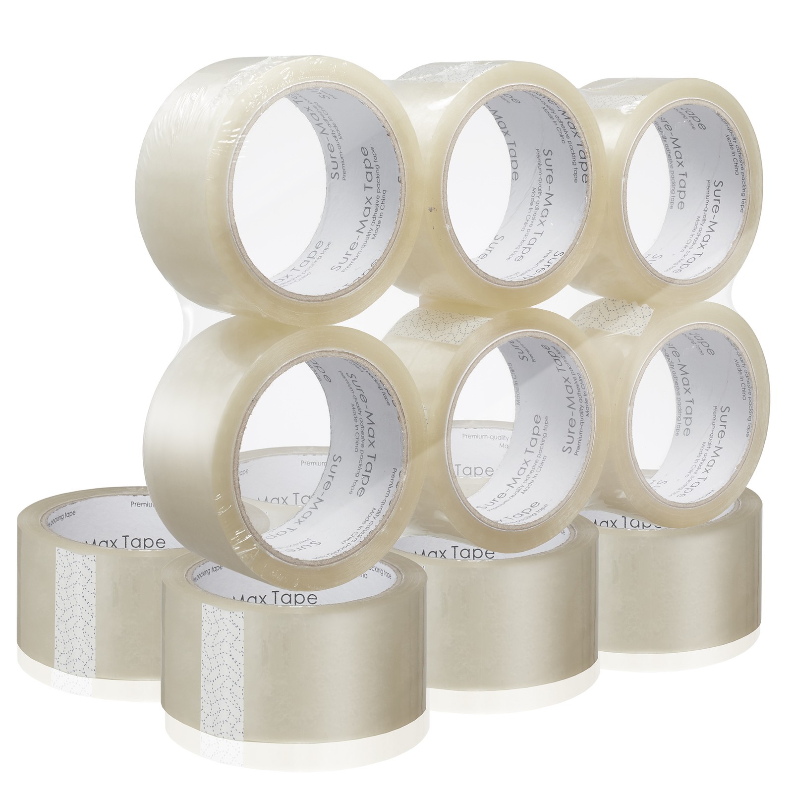 12 Rolls Clear Box Sealing Packing Tape Shipping – 2 mil 2″ x 55 Yards (165′)