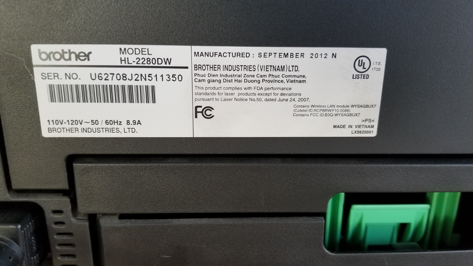 Brother HL2280DW All in 1 Laser Printer – EZ InkToner – Paper Tray Needs Repair