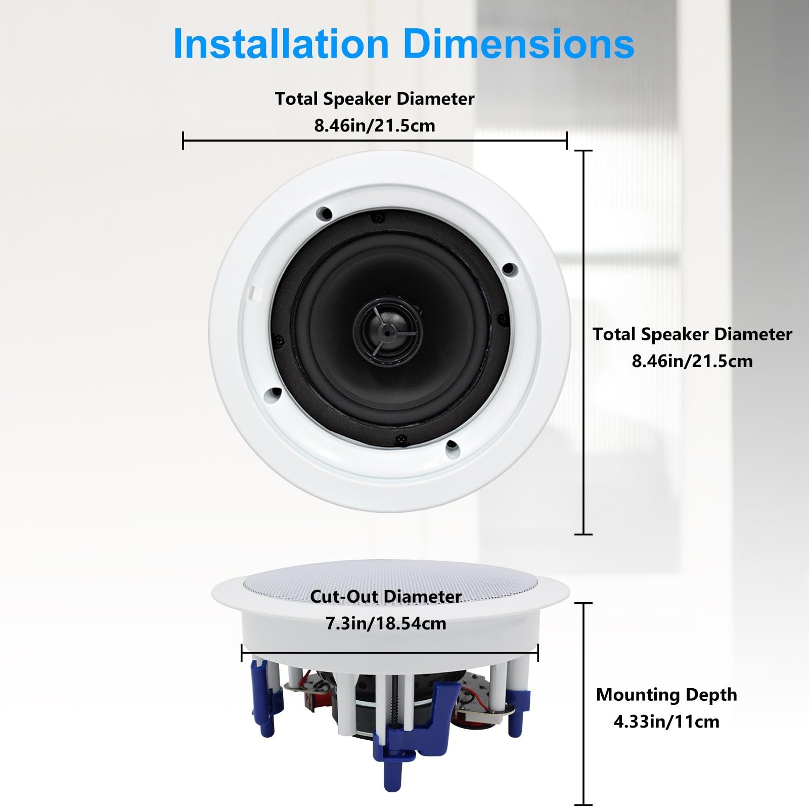 Herdio in Ceiling Speakers 2 Way 5.25″ 600 Watts Passive Wired Flush Mount fo…