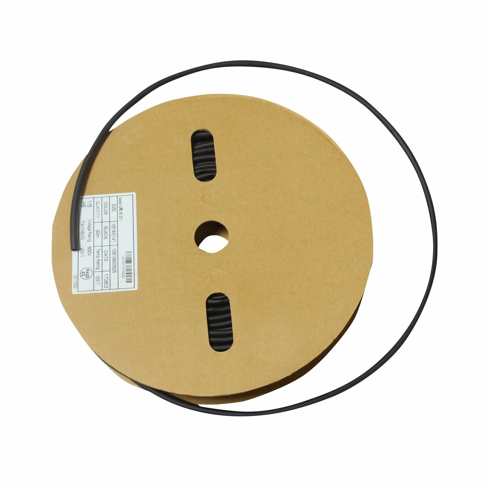 100 FT 100 Feet Black 1/4″ 6mm Polyolefin 2:1 Heat Shrink Tubing Tube Cable