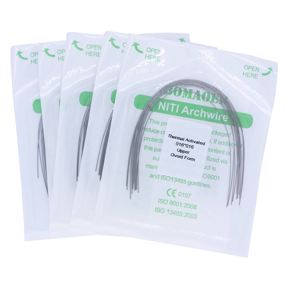 50×Dental Orthodontic Niti Thermal Activated Rectangular Arch Wires 16×16 Upper