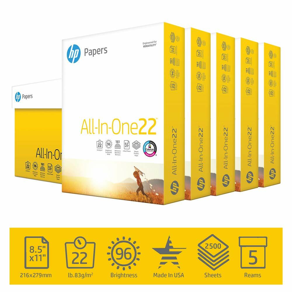 HP Printer Paper All-In-One 22lb, 8.5 x 11, Letter, 96 Bright, Poly-Wrapped