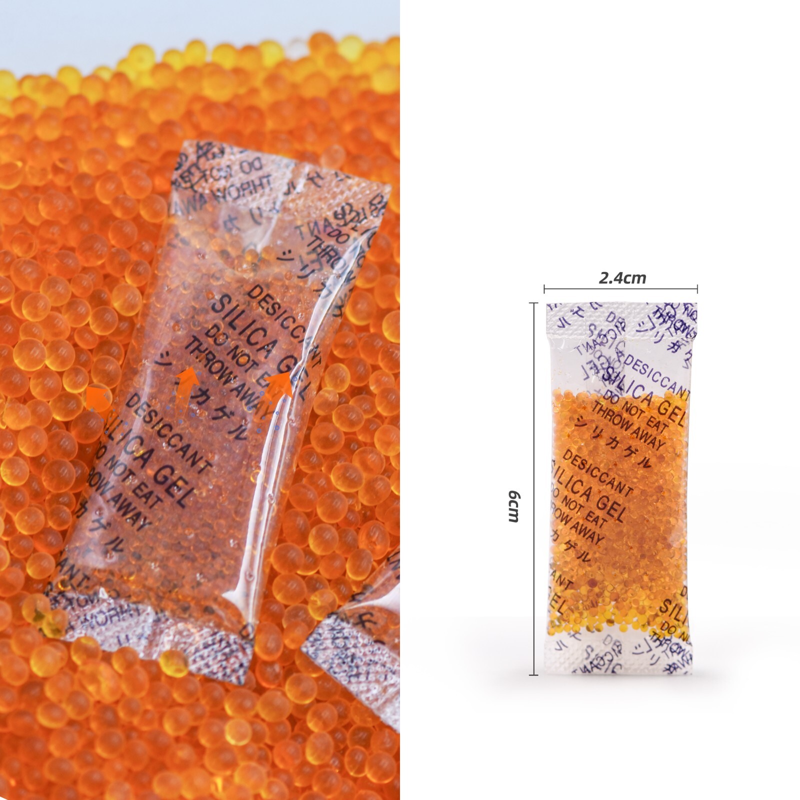 3 Gram 100 Packets Silica Gel Indicating Food Grade Desiccant Packs
