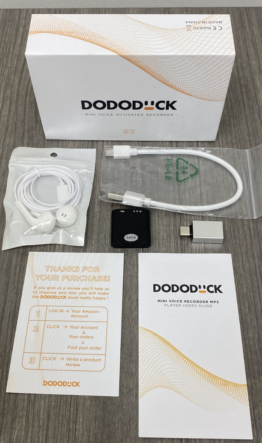 2024 Dododuck Q63 Mini Voice Activated Recorder 64GB Records 30 Days 1.14x 1.14″