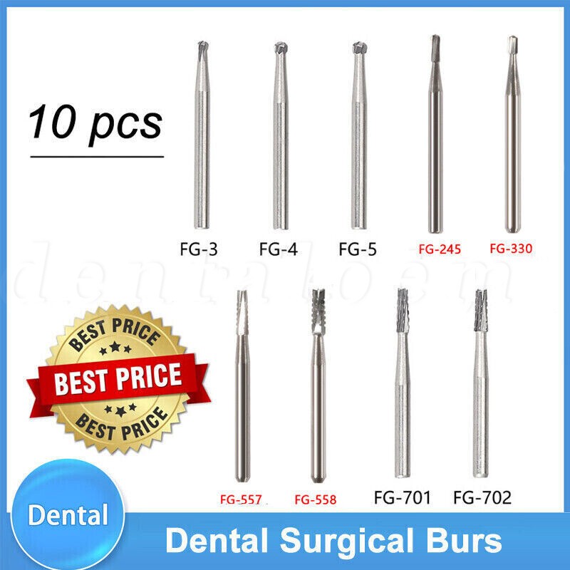 Round Carbide Dental Burs High Speed Handpiece Friction Grip Drill Bits
