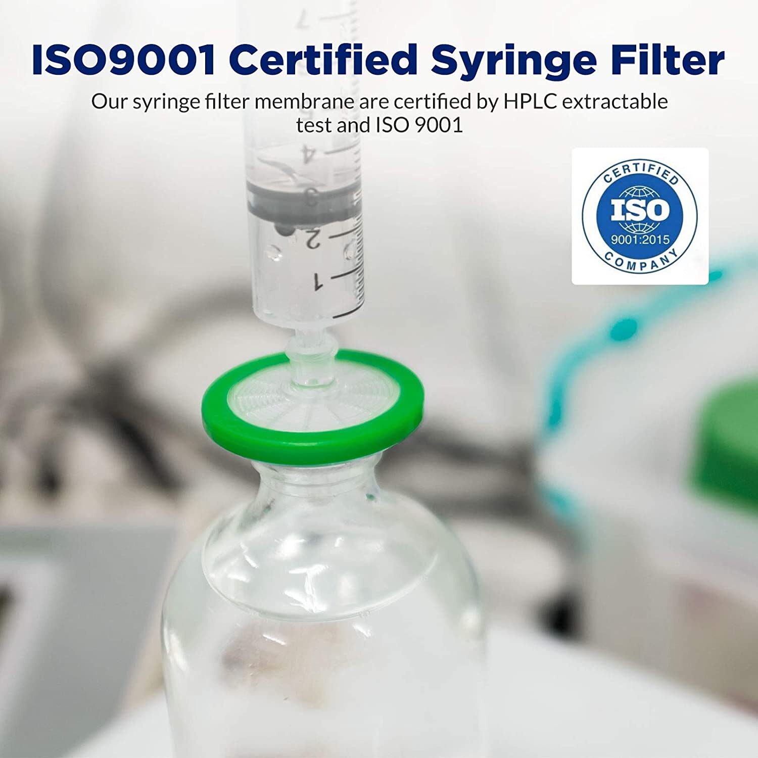 100pcs Lab PES STERILE Syringe Filter 33mm Diameter 0.22μm Pore Size Hydrophilic