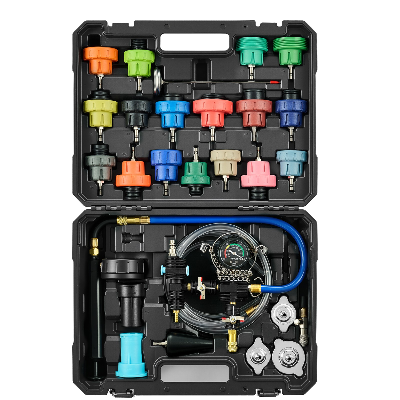 VEVOR Radiator Pressure Tester & Coolant Vacuum Refill Kit 47Pcs Universal Fit