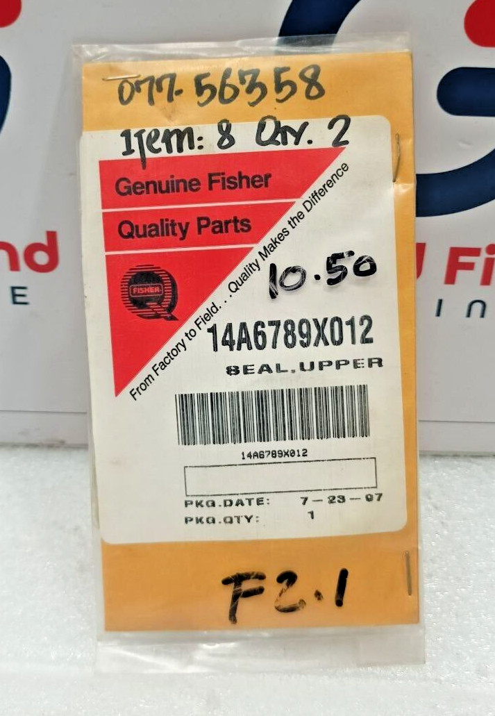 FISHER 14A6789X012 UPPER SEAL LOT OF 2 PACKETS NEW FAST SHIPPING