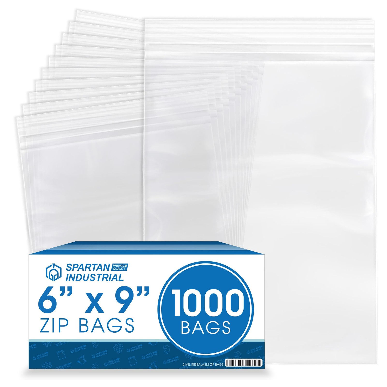 – 6” X 9” (1000 Count) 2 Mil Clear Reclosable Zip Plastic Poly Bags with Rese…