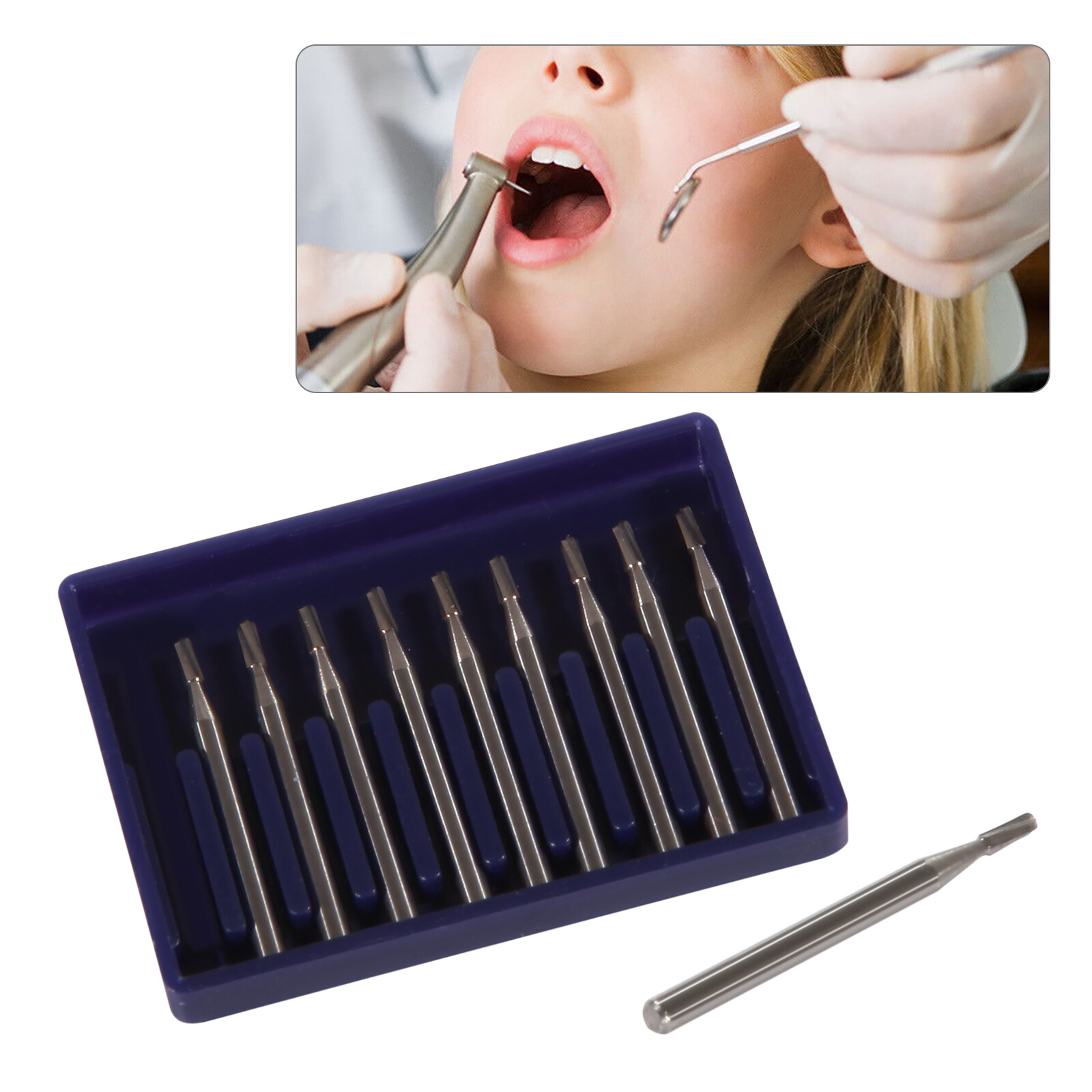10Pcs Dental Carbide Burs Pear-Shaped High Speed Tungsten Steel Bur FG-245 de