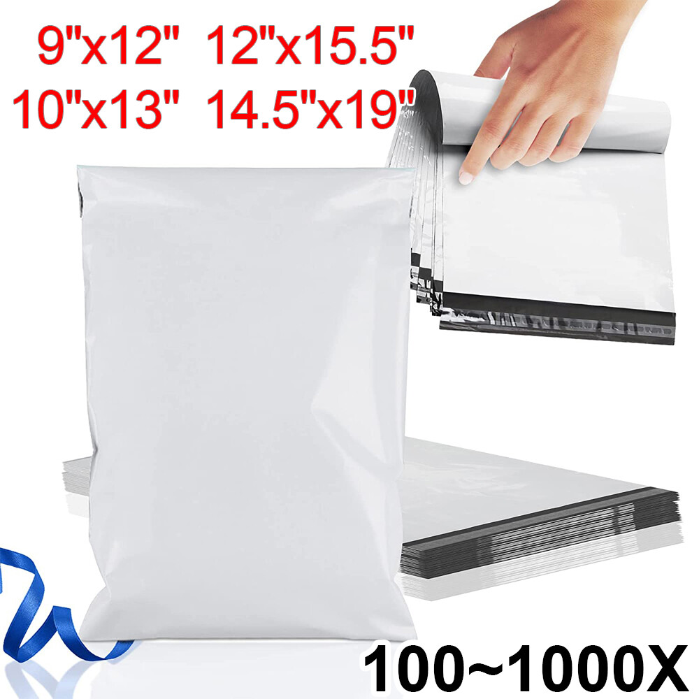 100-1000 Poly Mailers Shipping Bags Plastic Envelopes 9×12 10×13 12×15.5 14.5×19