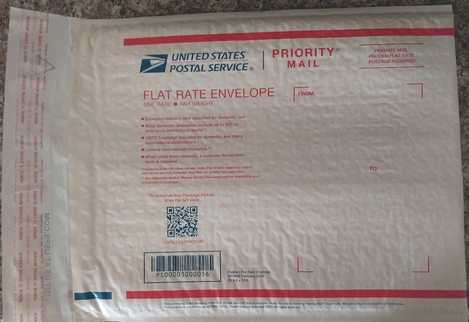 Flat Rate Envelope Priority Mail USPS United States Postal Service 10×12 Padded