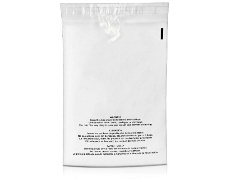 2000 Pcs 14X20 Poly Bags Suffocation Warning Clear Merchandise 1.5 mil Self Seal