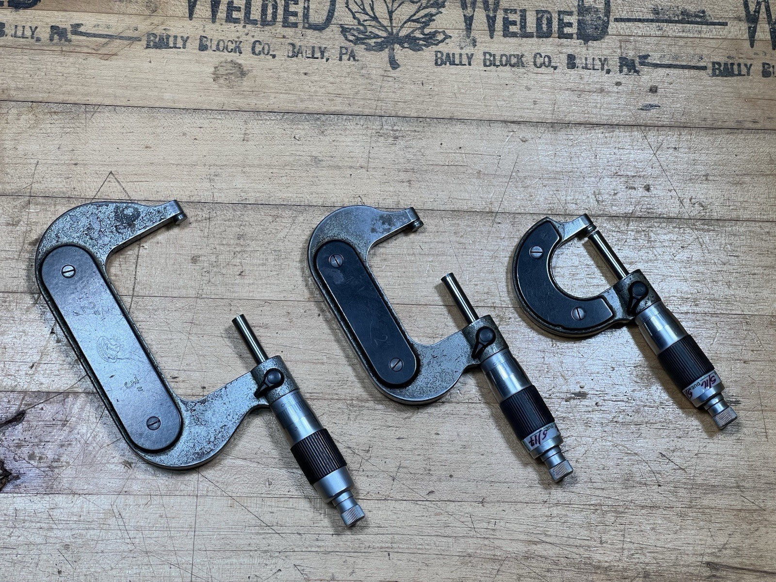 Lot of 3 ETALON Micrometers w/ Cases: 0-1”, 1”-2”, 2”-3” – Made In Switzerland