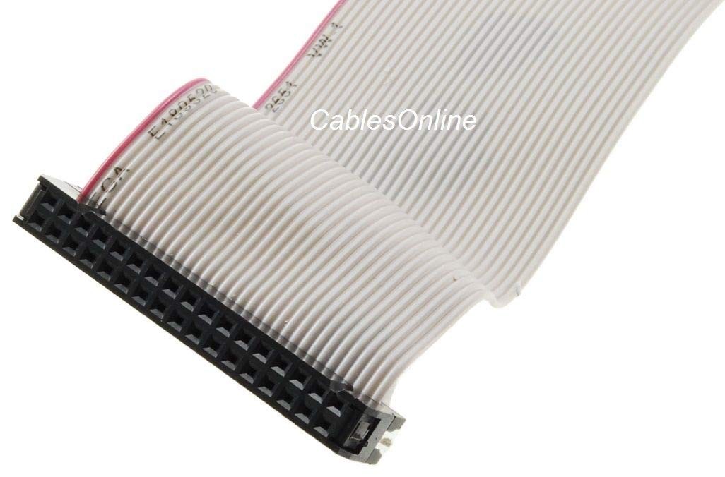 CablesOnline 24inch Universal Floppy Drive Ribbon Cable for 3.5 or 5.25in Dri…