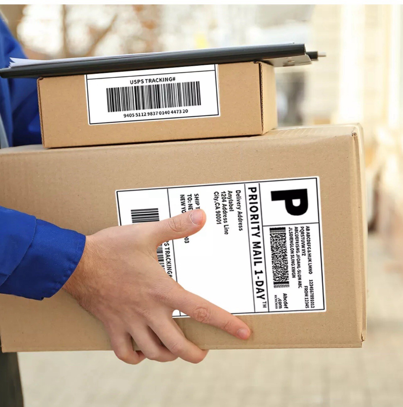 4″x6″ Fanfold Direct Thermal Shipping Labels for Zebra and Rollo 500 PCS