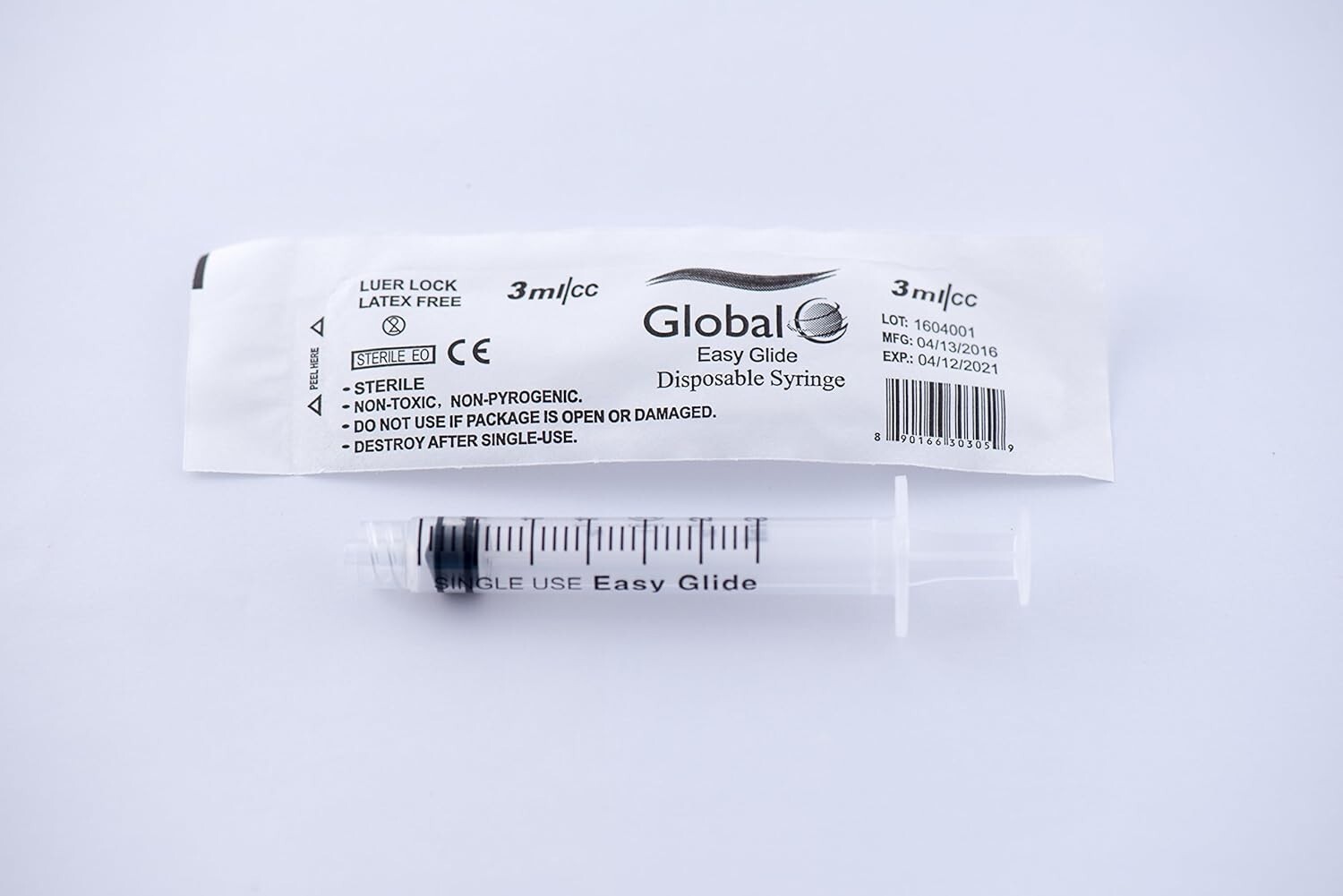 Global Medical Products – 3cc Luer Lock Syringe – QTY 100