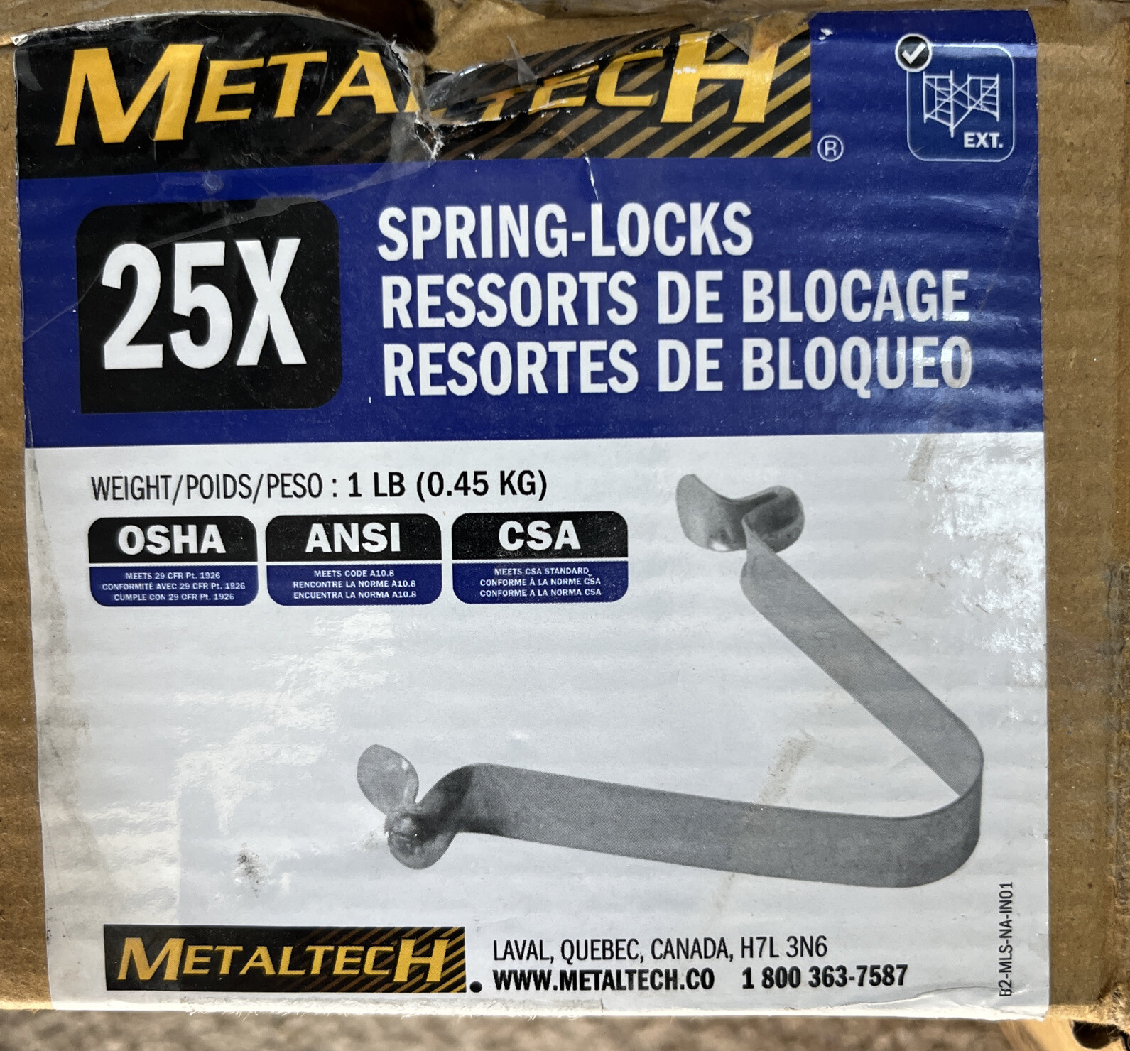 MetalTech 6.25 in. x 5.5 in. x 5.25 in. Galvanized Steel Spring Clip/Lock (23PK)