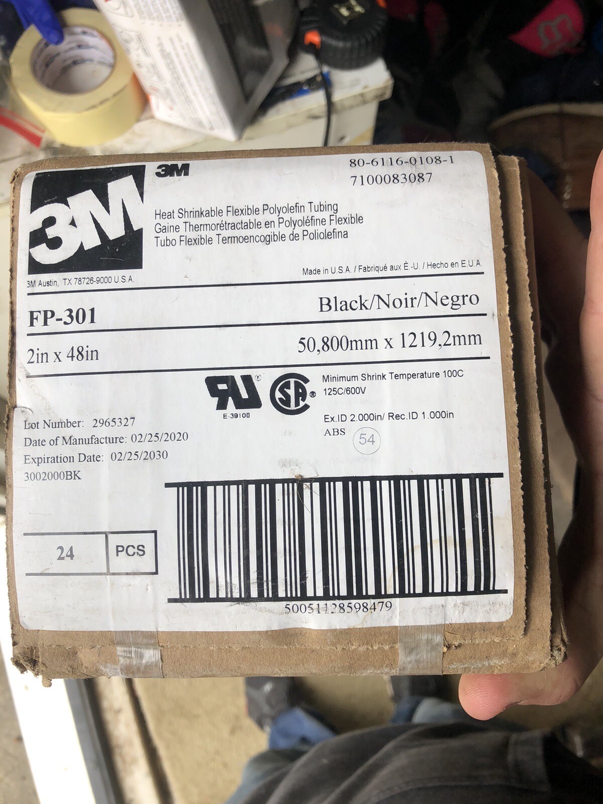 3M Heat Shrink Tubing. 2 Inch Shrinks To 1 Inch. 4 Foot/piece. Pack of 24