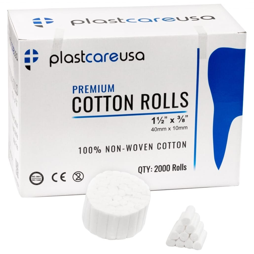 Dental Cotton Rolls 1 1/2″ X 3/8″ – 2000 Pcs Dental Non-Sterile Disposable