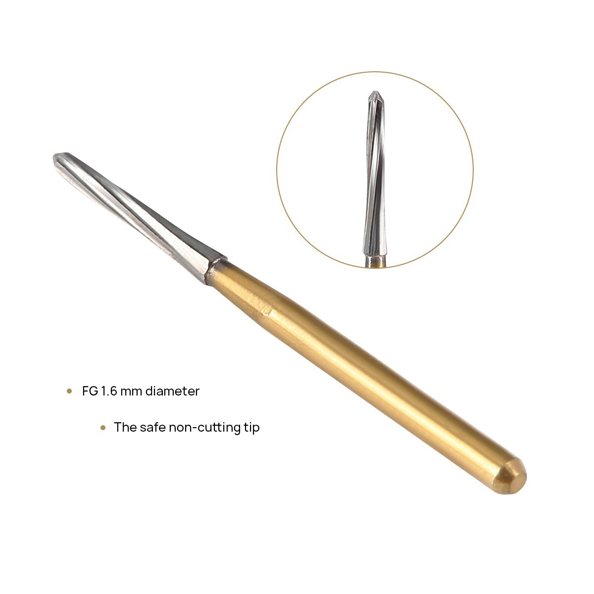 5PCS Dental Endodontic ENDO-Z Tungsten Carbide Burs FG Round Bur High Speed 21mm