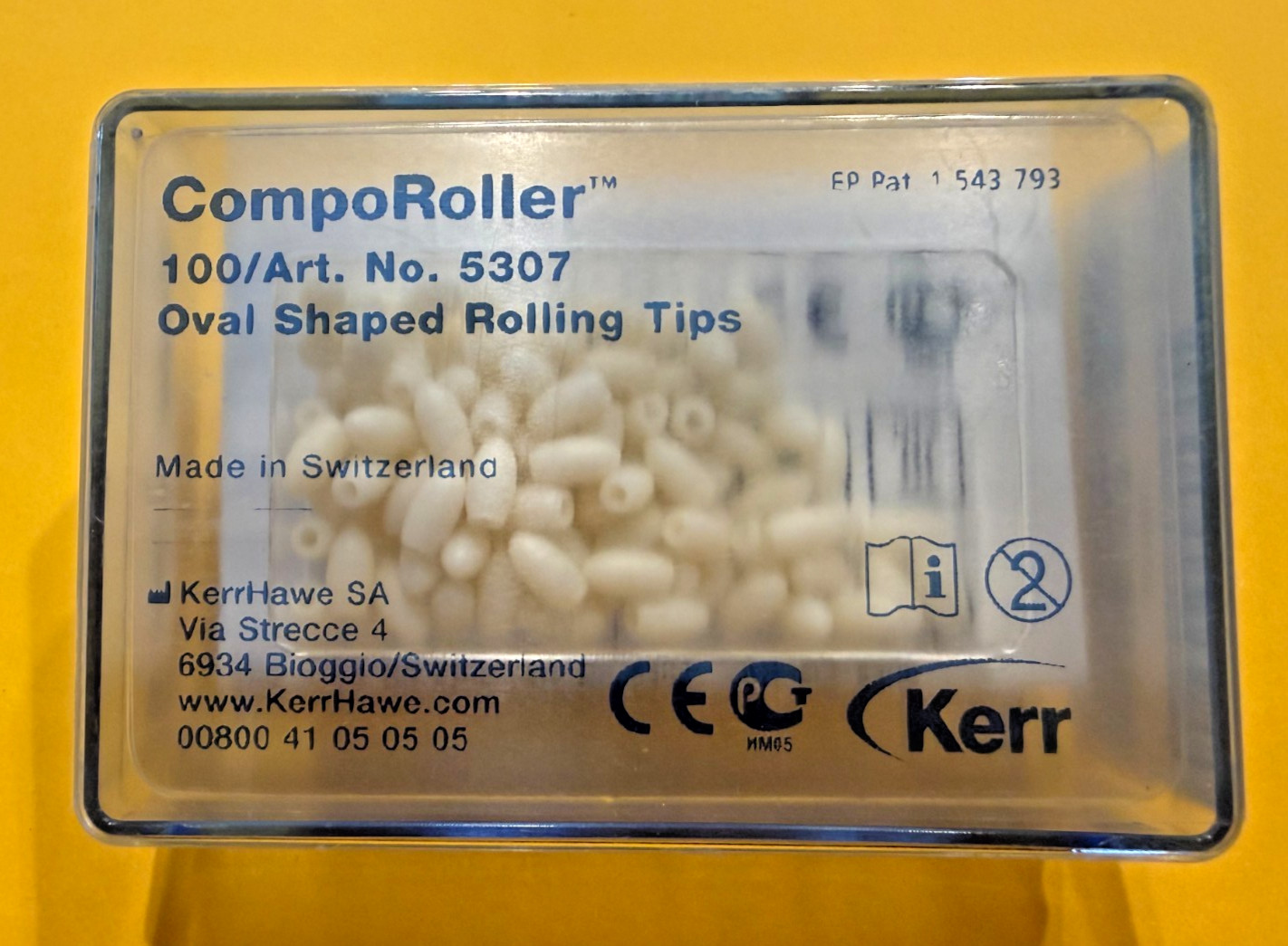 KERR CompoRoller OVAL SHAPED. 5307 Rolling Tips 100pk. Made in Switzerland.
