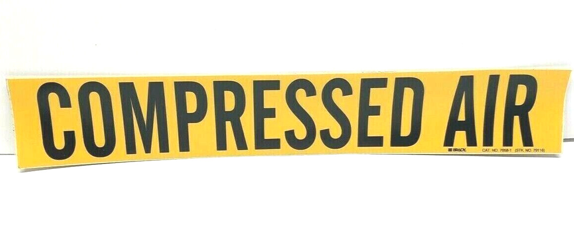 Brady “Compressed Air” Pipe Marker, 2.25×14”, Self Stick Vinyl, Lot of 5,New (Q)