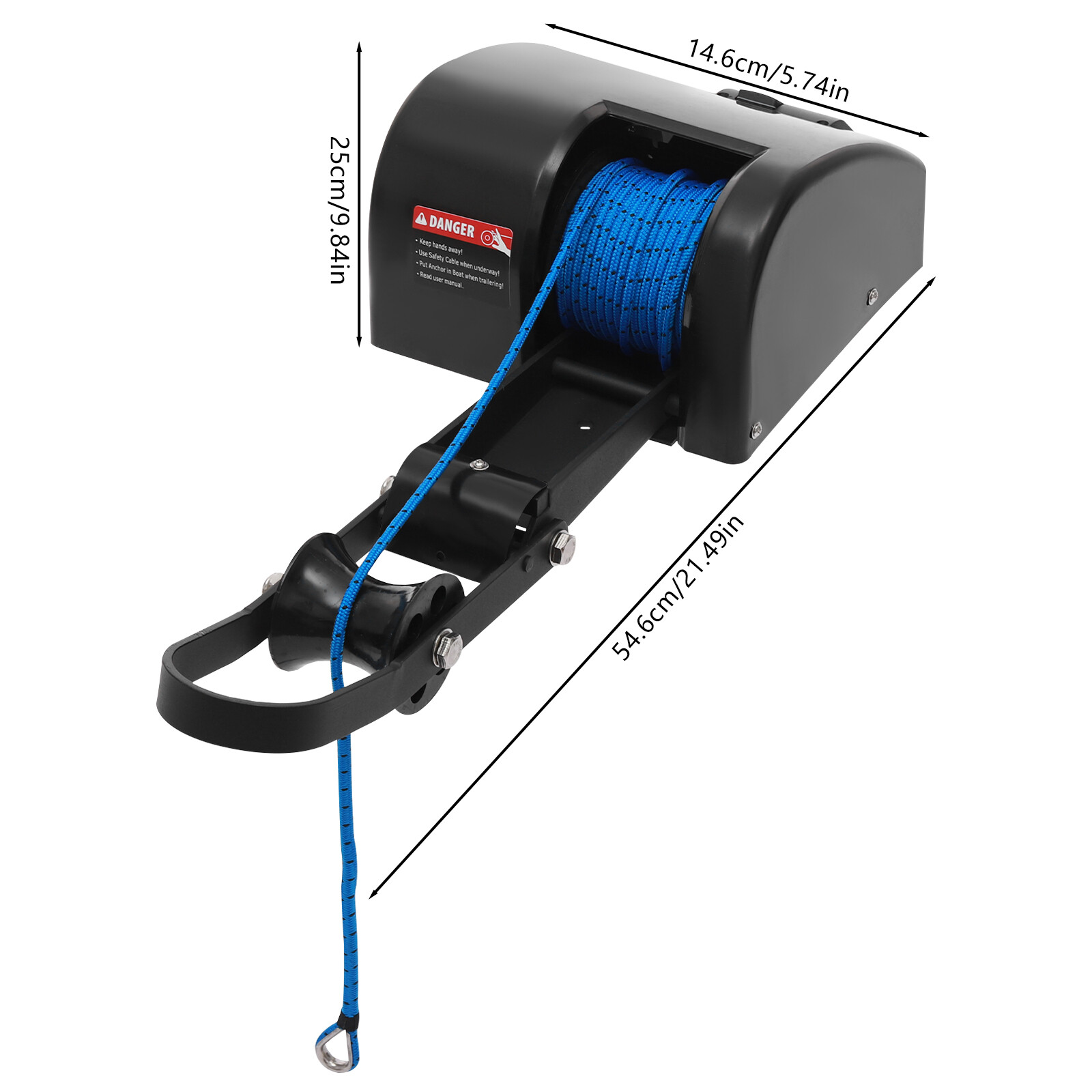35 LBS Electric Anchor Winch with Roller & Remote Control for Boat Marine Winch