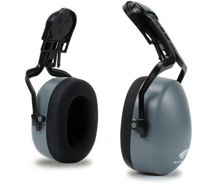 Pyramex CM6010 Cap Mounted Earmuff for Hard Hat, Gray, NRR 22 Decibels (1 Pair)