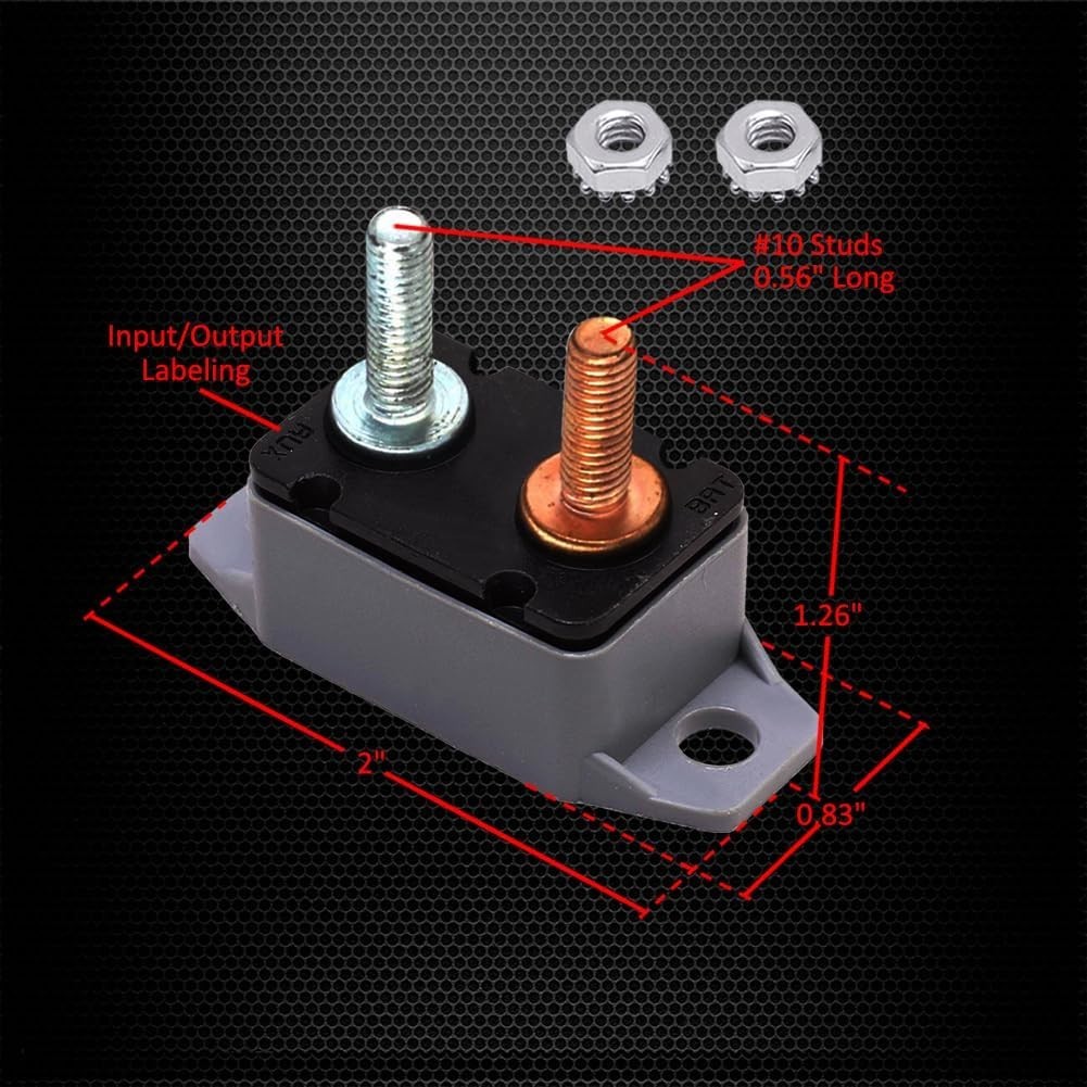 12V-24V 40A Auto Reset Circuit Breaker 2 Pack for Automotive Marine RV
