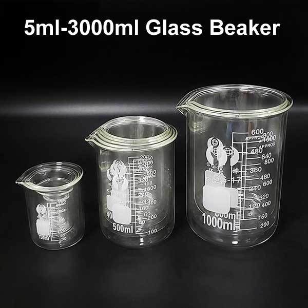 5ml-3000ml Glass Laboratory Handle Beakers High Chemistry stability Glassware