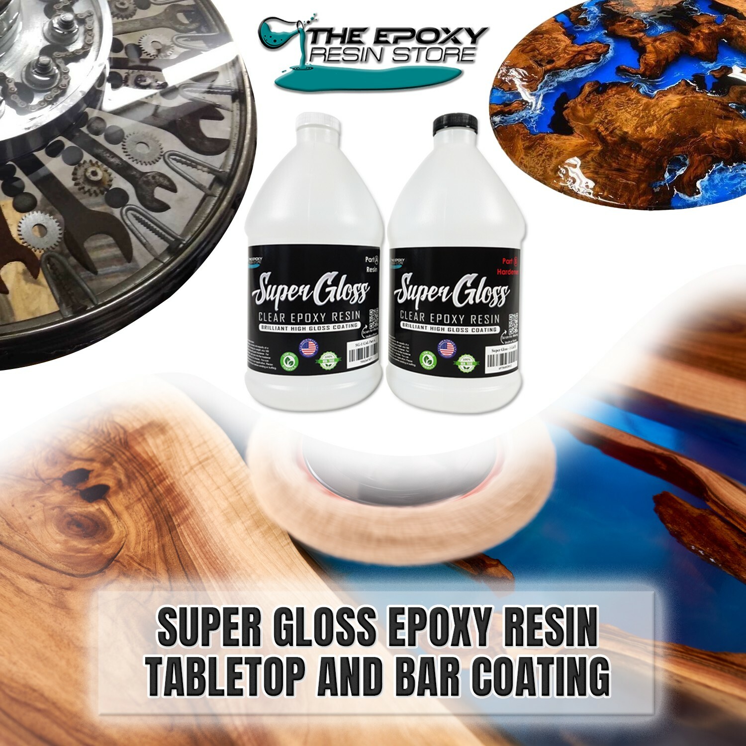 The epoxy resin Store – No yellowing, tabletops, crafts, counters – 1 Gallon Kit
