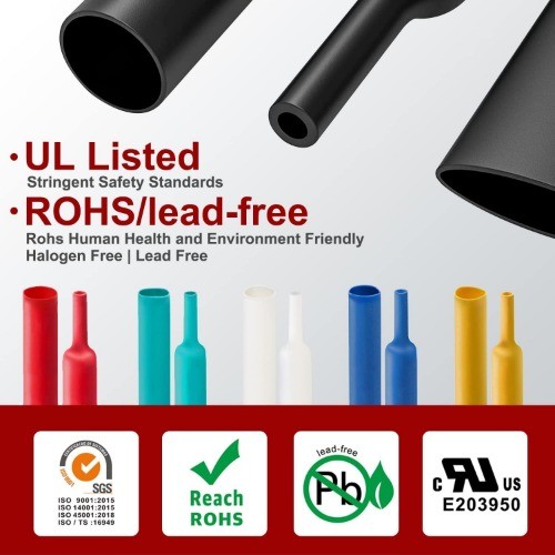 2 to 1 Ratio 1/24 Inch 1mm Heat Shrink Tubing 8Ft Roll 2.5M Tota Color: Yellow