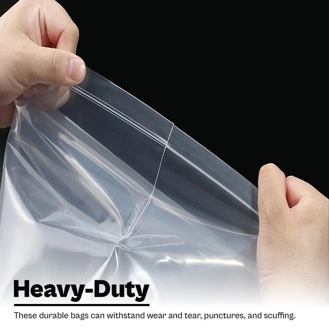 1000/PCS White Block 4″x8″ Clear Reclosable Seal Bag Plastic Zip Lock Bags 4Mil