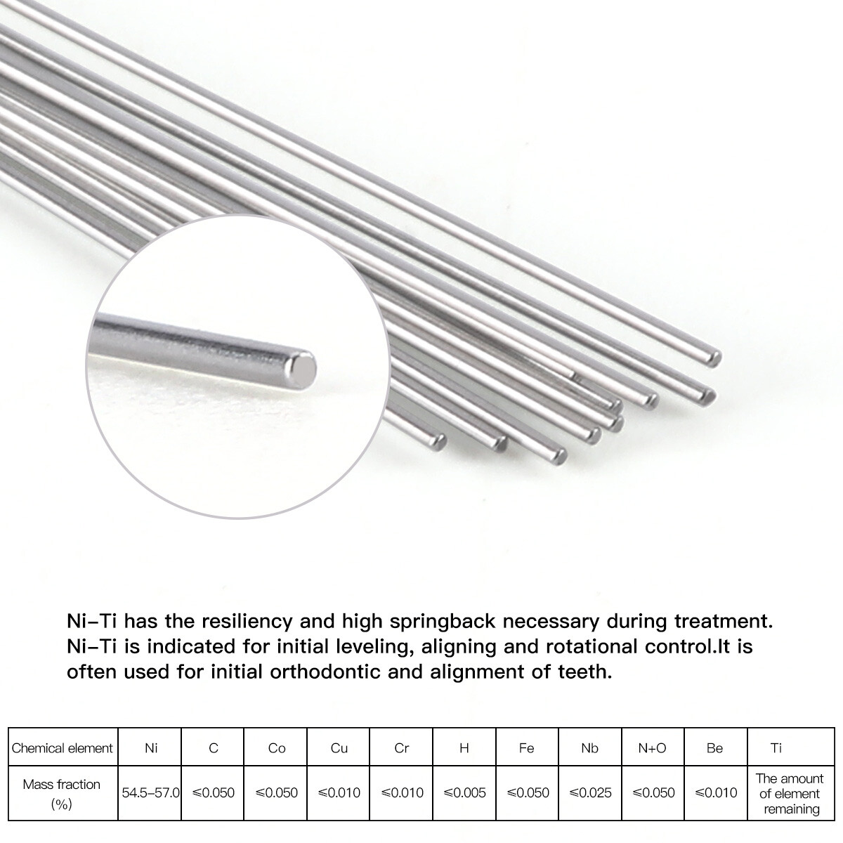 USPS 20Packs Dental Orthodontic Super Elastic Nitinol Arch Wire Round 012Upper