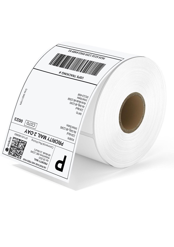 2 Rolls 4×8 Direct Thermal Shipping Labels – 750 per roll NEW Open Box